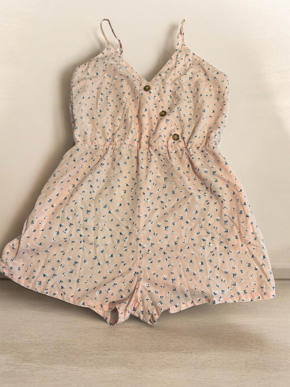 Guess Pink Floral Spaghetti Strap Romper - Picture 2 of 8